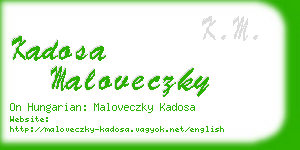 kadosa maloveczky business card